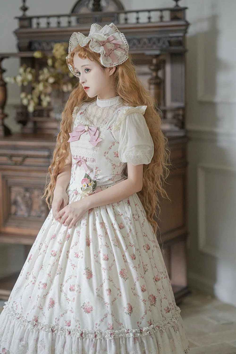 Miss Point~Kaleidoscope~Classical Lolita Shirt Dot Gauze Detachable Puff Sleeve Blouse Customized