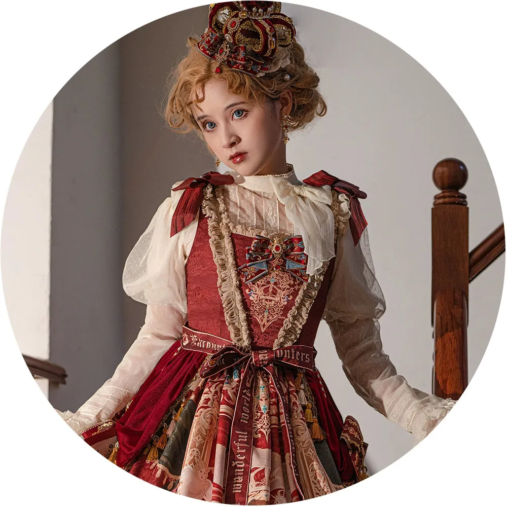 Miss Point~Kaleidoscope~Classical Lolita Shirt Dot Gauze Detachable Puff Sleeve Blouse Customized