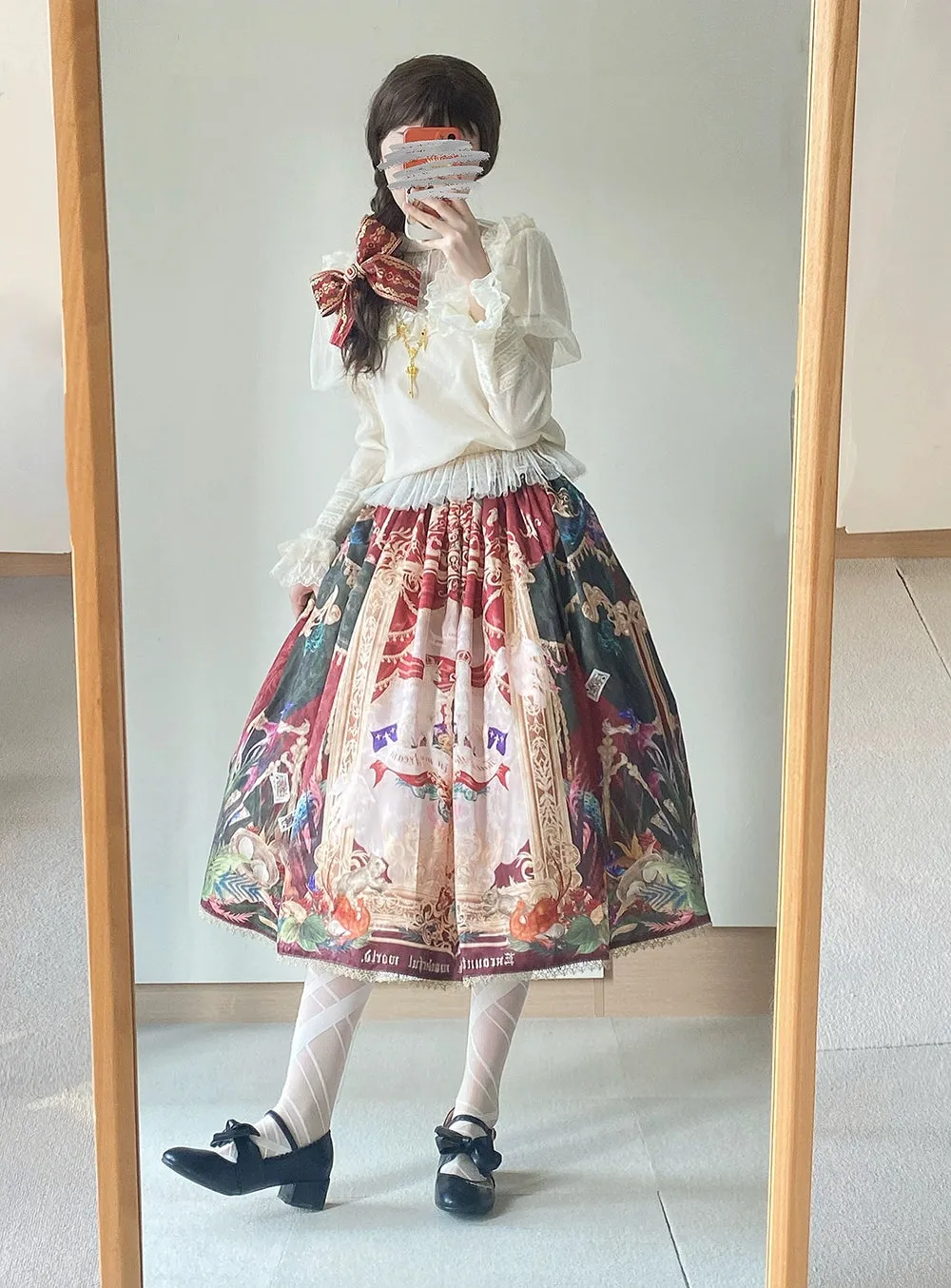 Miss Point~Kaleidoscope~Classical Lolita Shirt Dot Gauze Detachable Puff Sleeve Blouse Customized