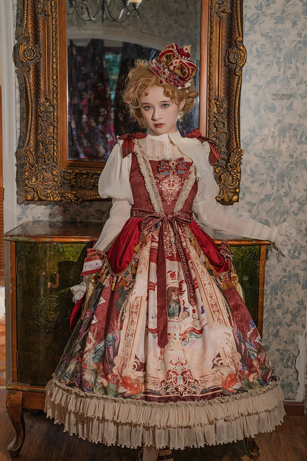 Miss Point~Kaleidoscope~Classical Lolita Shirt Dot Gauze Detachable Puff Sleeve Blouse Customized