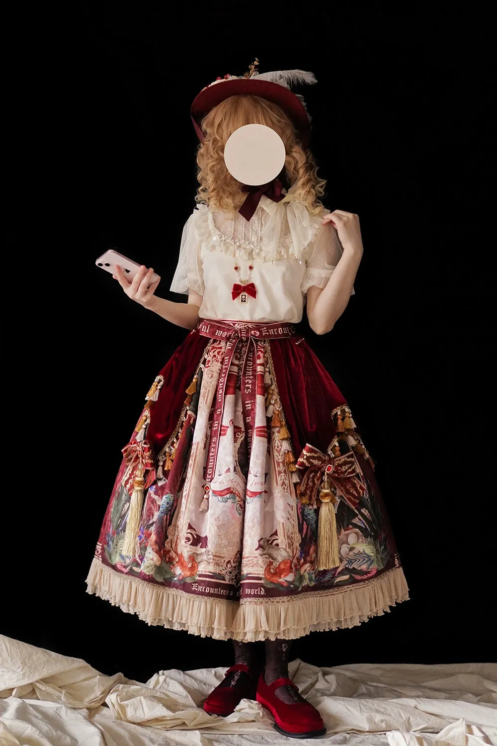 Miss Point~Kaleidoscope~Classical Lolita Shirt Dot Gauze Detachable Puff Sleeve Blouse Customized
