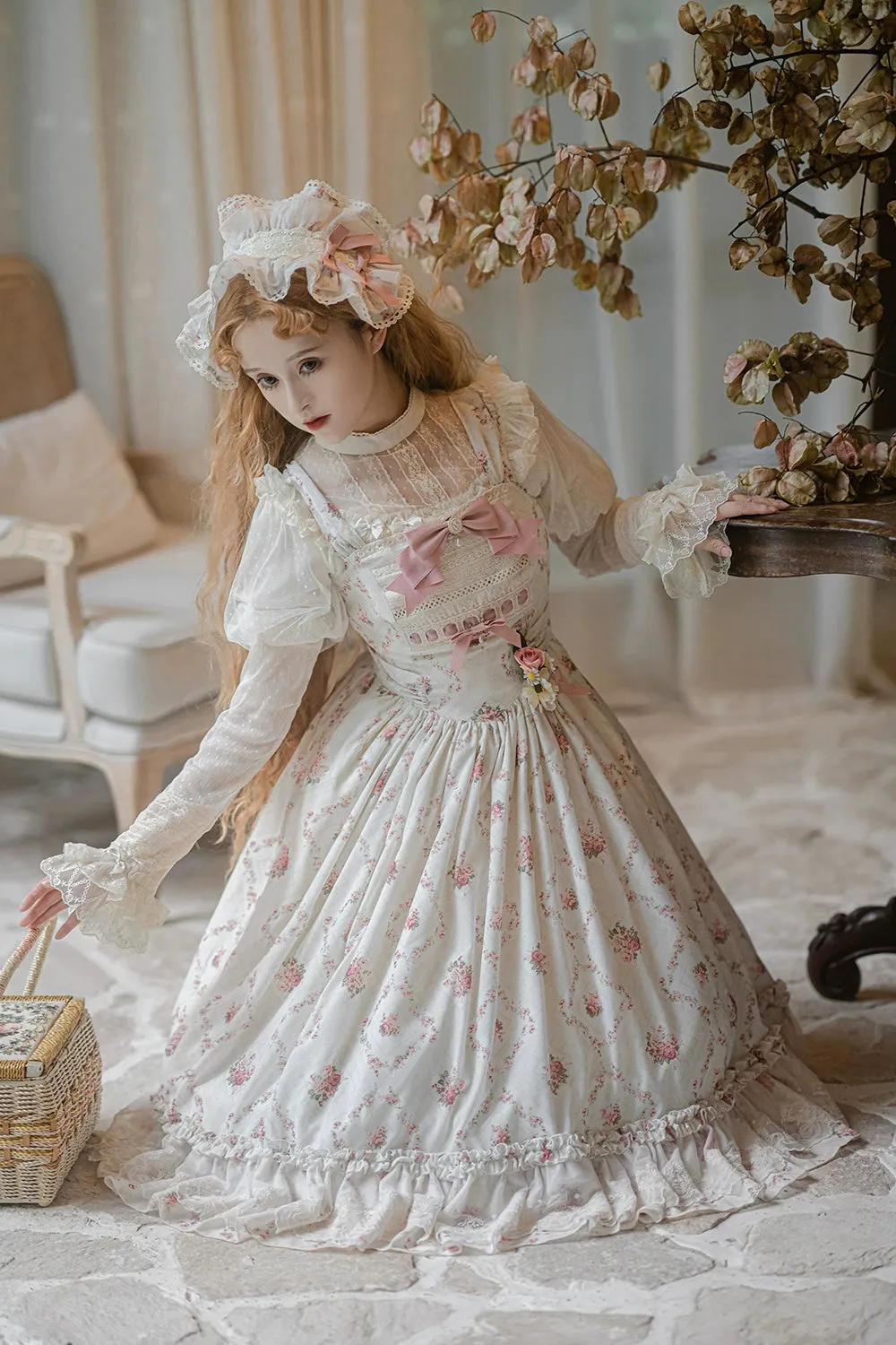 Miss Point~Kaleidoscope~Classical Lolita Shirt Dot Gauze Detachable Puff Sleeve Blouse Customized