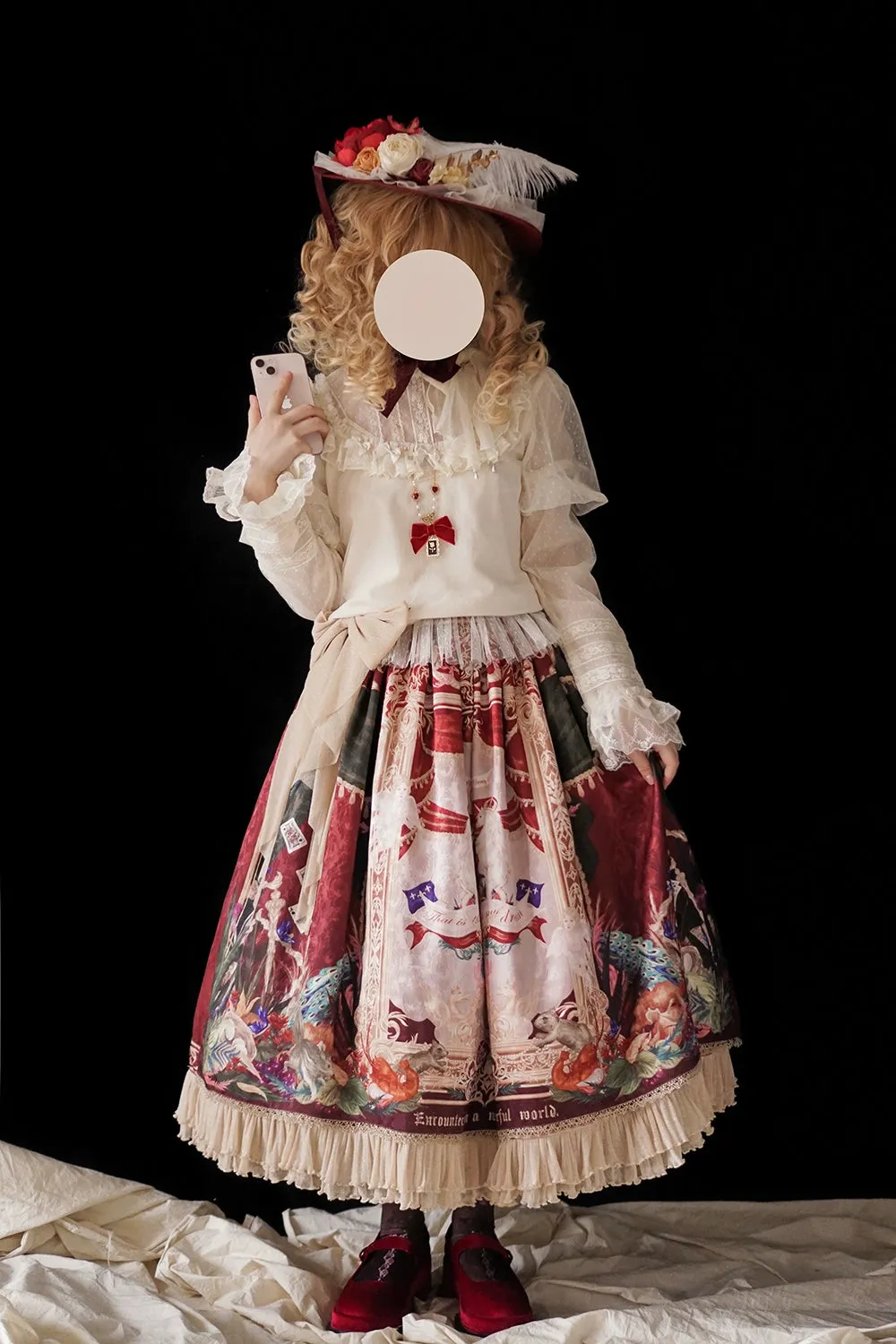 Miss Point~Kaleidoscope~Classical Lolita Shirt Dot Gauze Detachable Puff Sleeve Blouse Customized