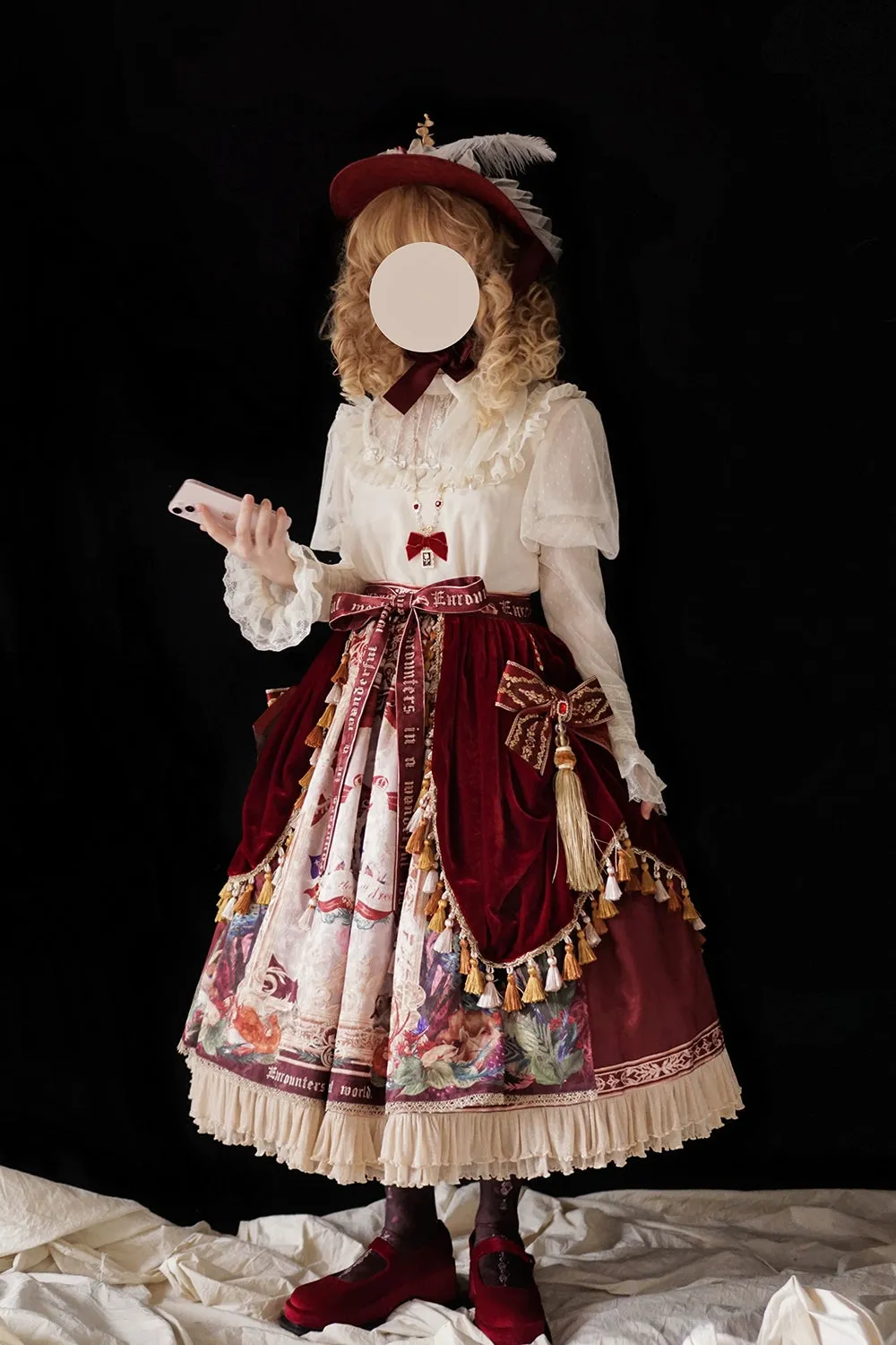 Miss Point~Kaleidoscope~Classical Lolita Shirt Dot Gauze Detachable Puff Sleeve Blouse Customized