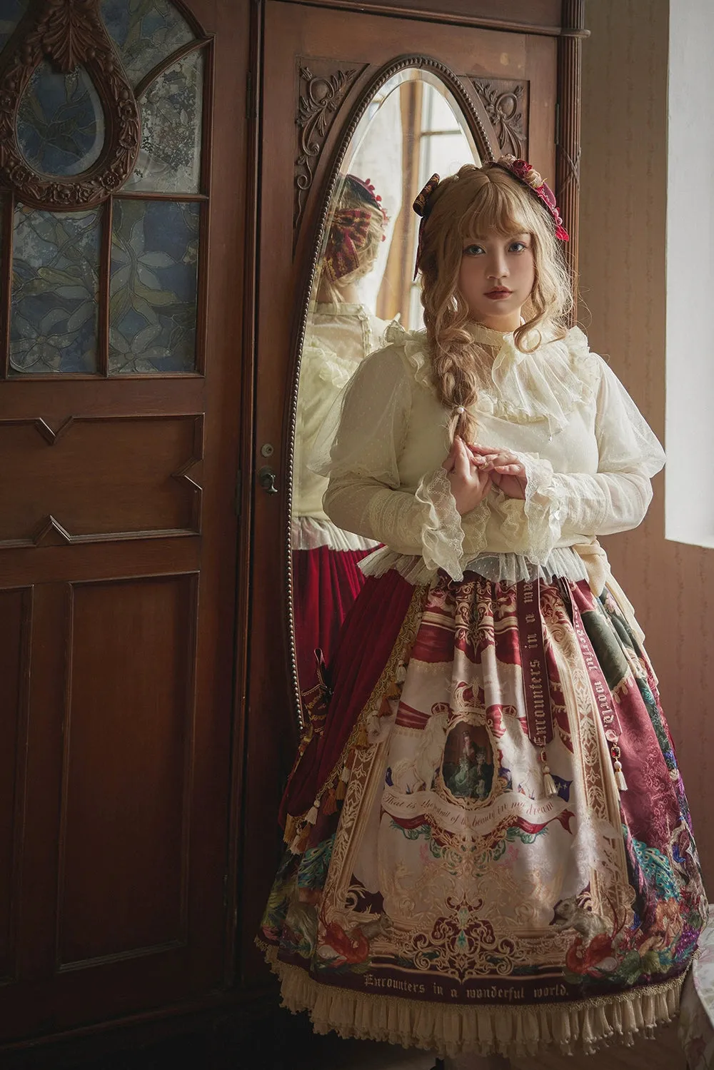 Miss Point~Kaleidoscope~Classical Lolita Shirt Dot Gauze Detachable Puff Sleeve Blouse Customized