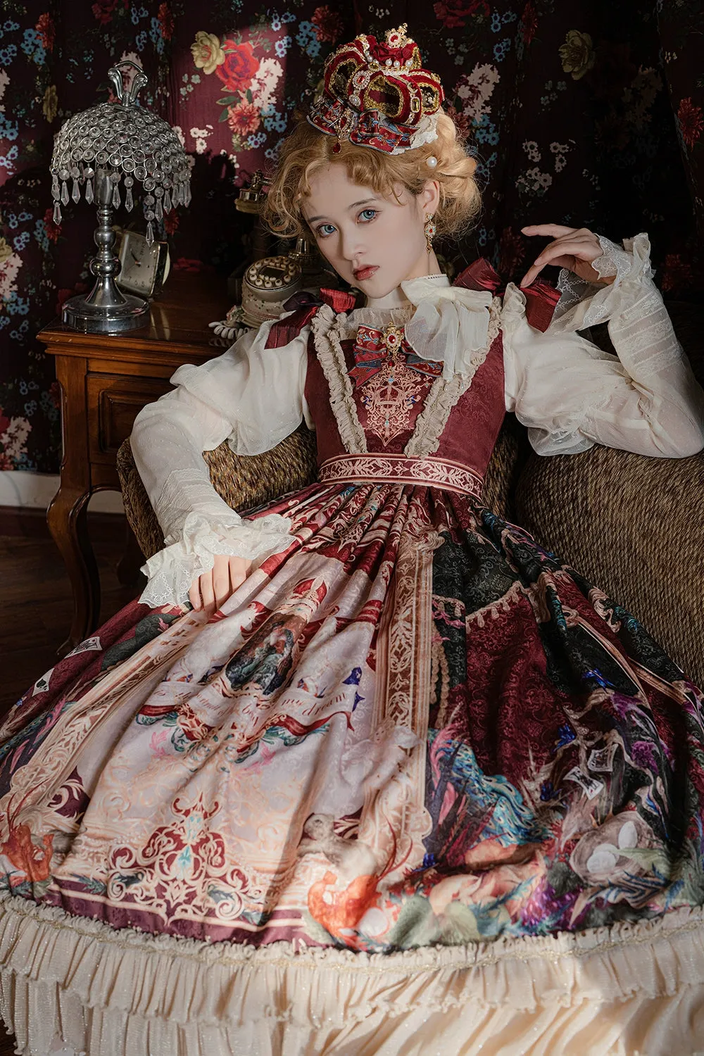 Miss Point~Kaleidoscope~Classical Lolita Shirt Dot Gauze Detachable Puff Sleeve Blouse Customized