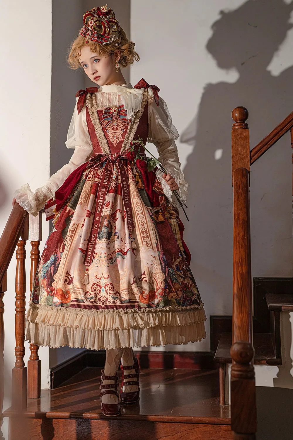 Miss Point~Kaleidoscope~Classical Lolita Shirt Dot Gauze Detachable Puff Sleeve Blouse Customized