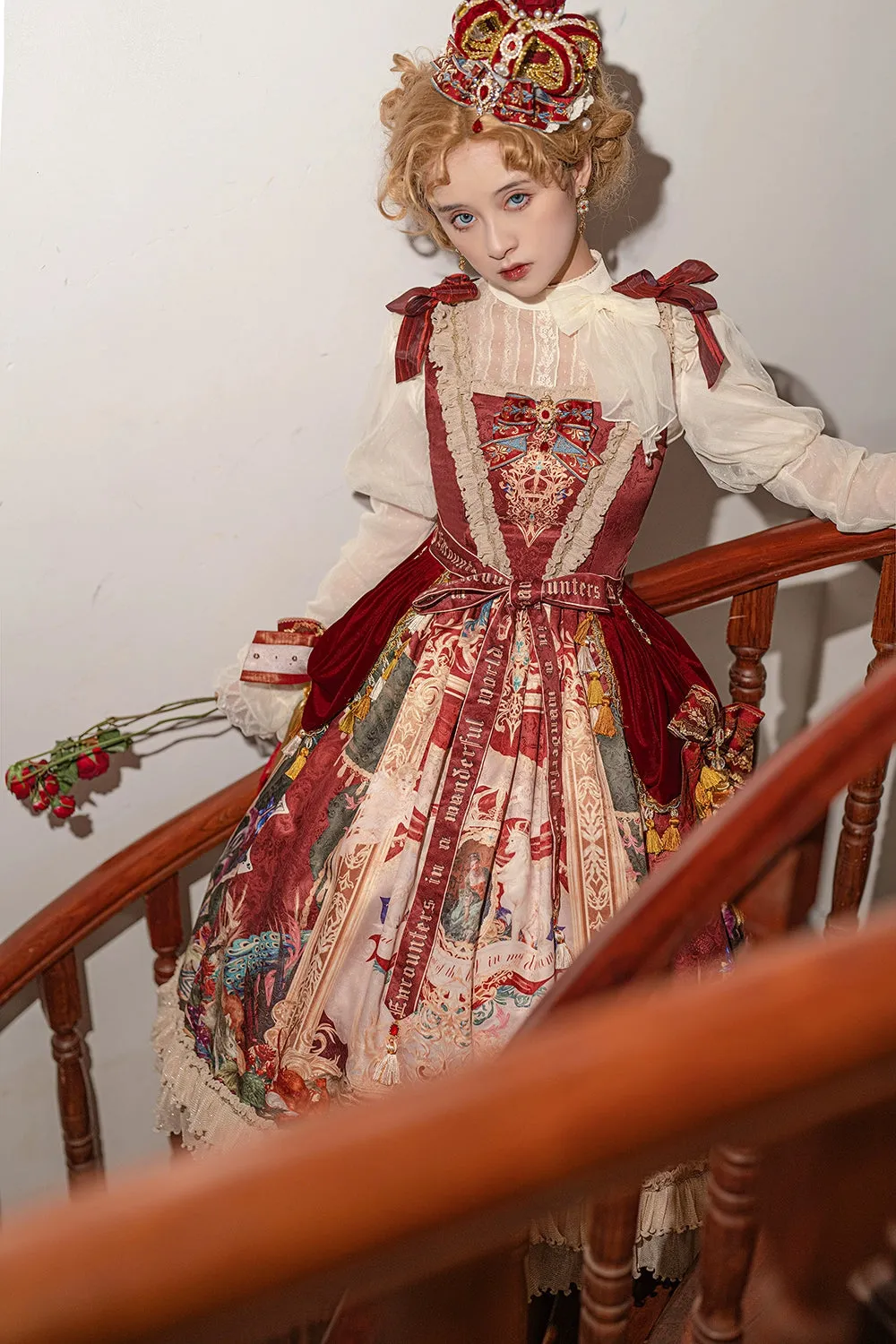 Miss Point~Kaleidoscope~Classical Lolita Shirt Dot Gauze Detachable Puff Sleeve Blouse Customized