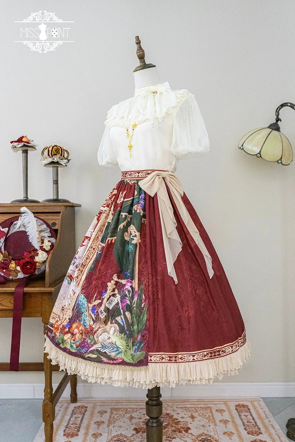 Miss Point~Kaleidoscope~Classical Lolita Shirt Dot Gauze Detachable Puff Sleeve Blouse Customized
