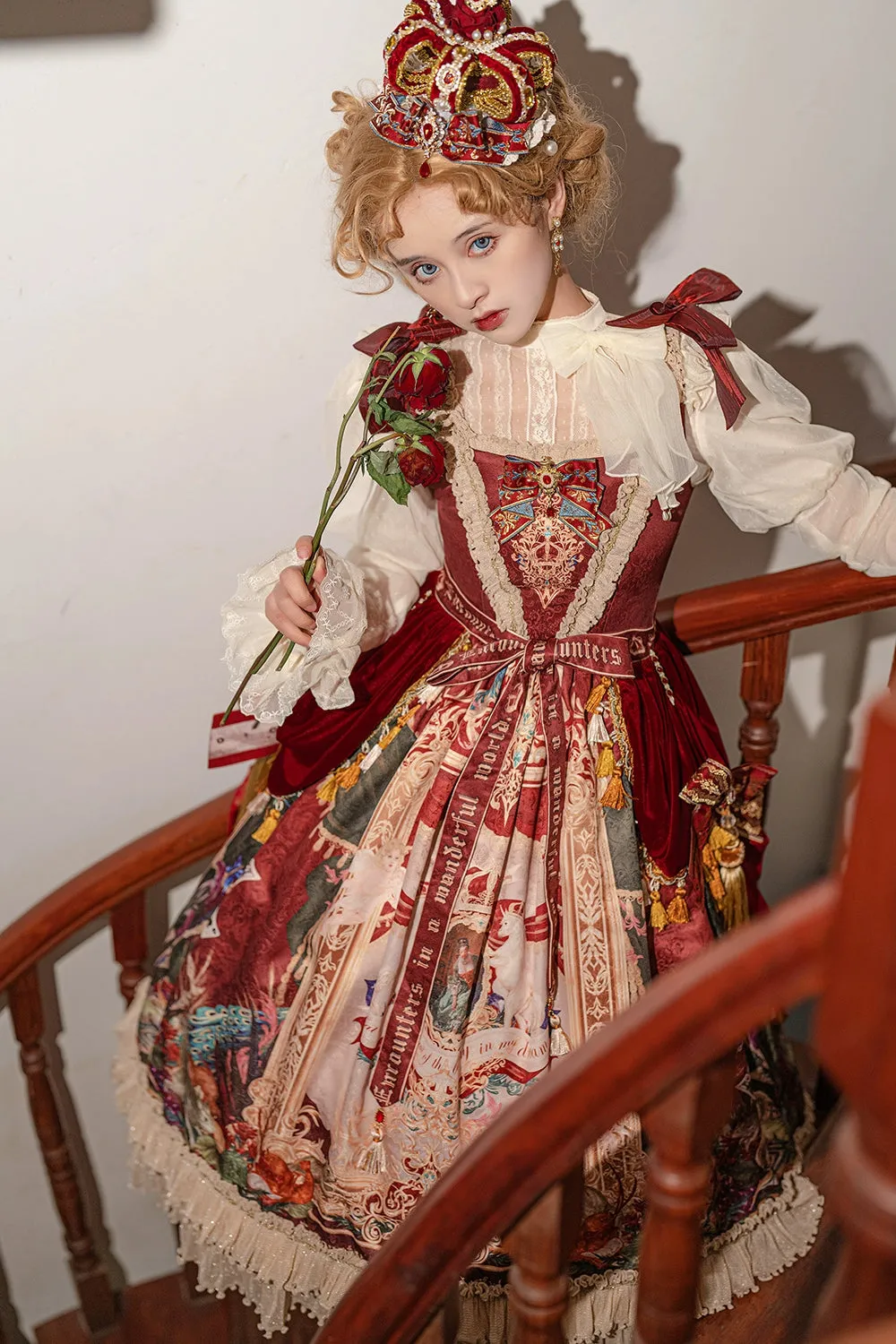 Miss Point~Kaleidoscope~Classical Lolita Shirt Dot Gauze Detachable Puff Sleeve Blouse Customized