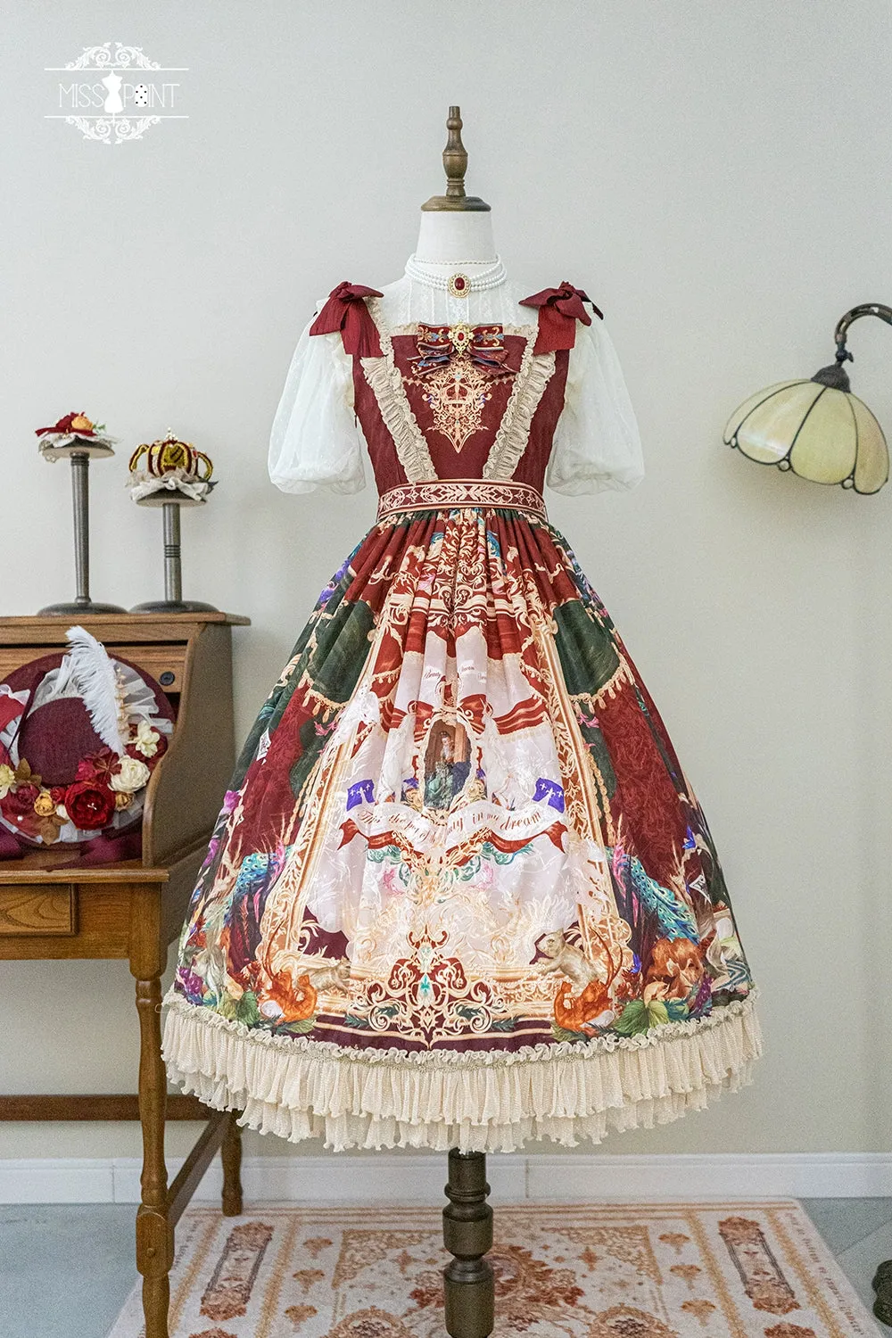 Miss Point~Kaleidoscope~Classical Lolita Shirt Dot Gauze Detachable Puff Sleeve Blouse Customized