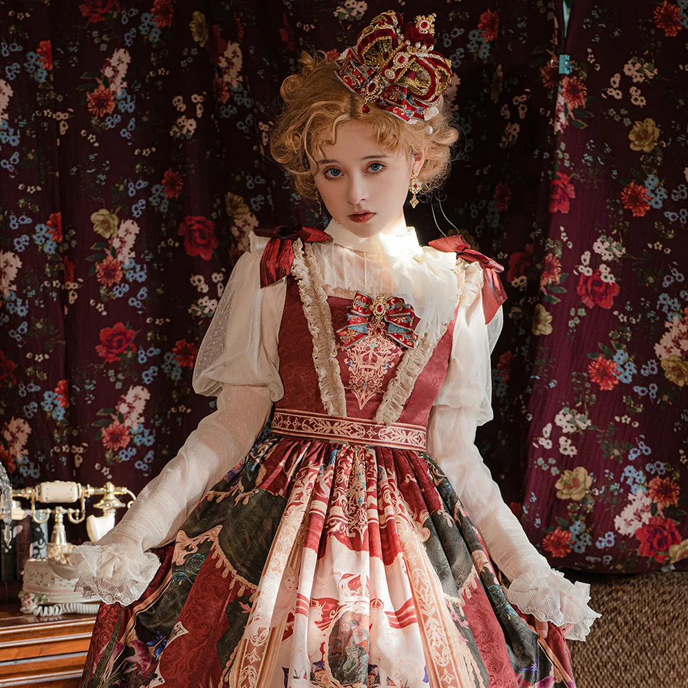 Miss Point~Kaleidoscope~Classical Lolita Shirt Dot Gauze Detachable Puff Sleeve Blouse Customized