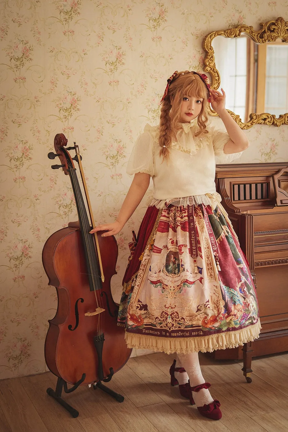 Miss Point~Kaleidoscope~Classical Lolita Shirt Dot Gauze Detachable Puff Sleeve Blouse Customized