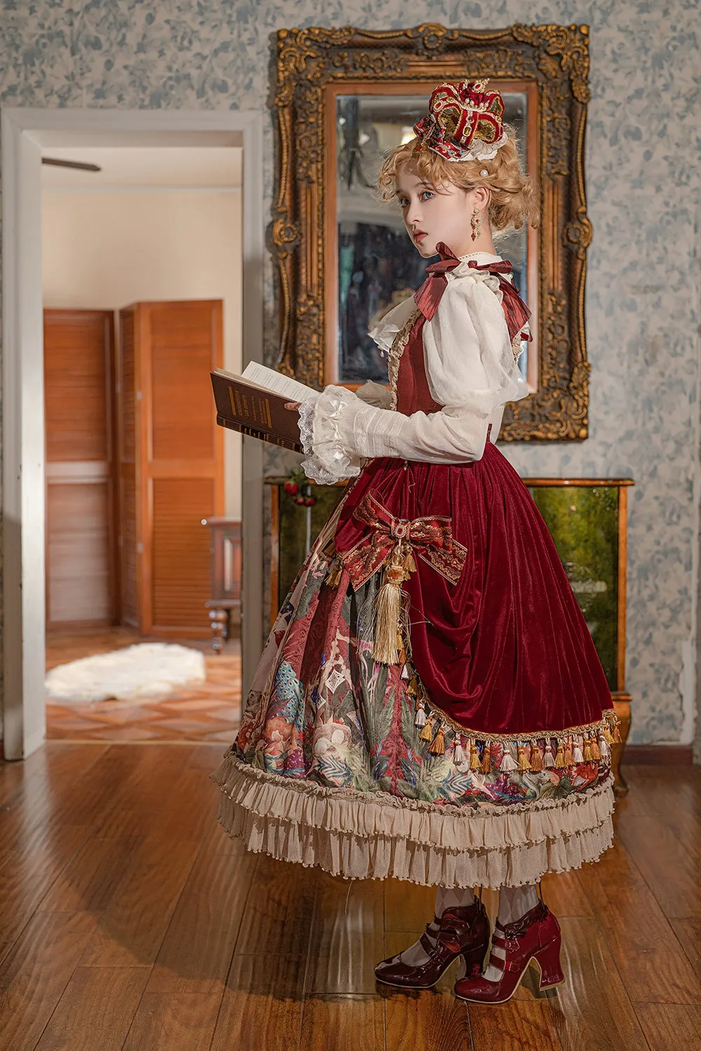 Miss Point~Kaleidoscope~Classical Lolita Shirt Dot Gauze Detachable Puff Sleeve Blouse Customized