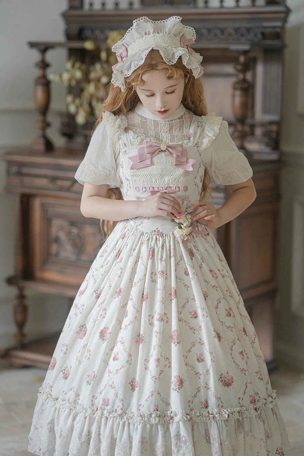 Miss Point~Kaleidoscope~Classical Lolita Shirt Dot Gauze Detachable Puff Sleeve Blouse Customized