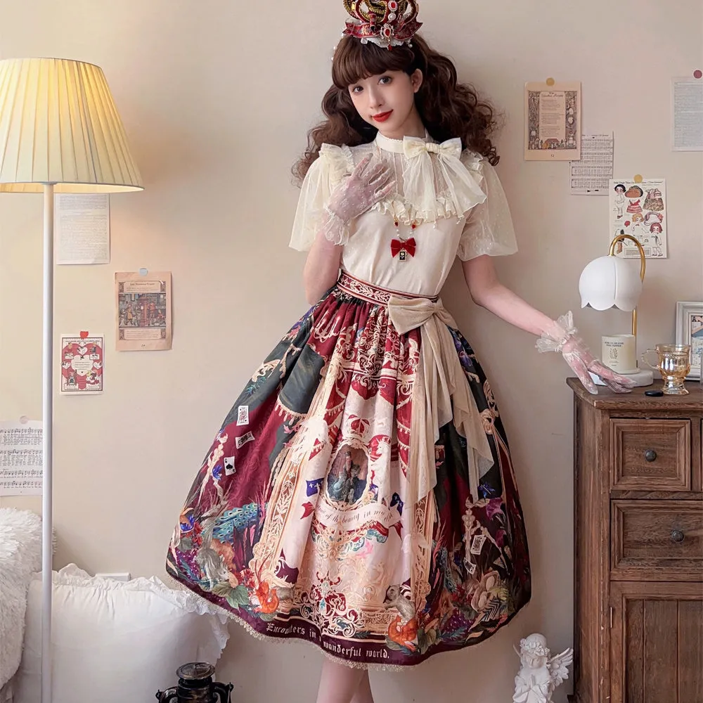 Miss Point~Kaleidoscope~Classical Lolita Shirt Dot Gauze Detachable Puff Sleeve Blouse Customized