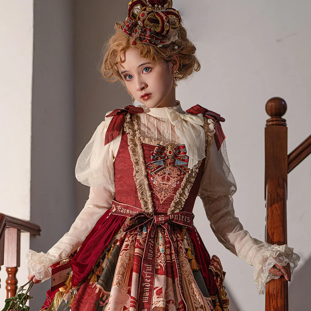 Miss Point~Kaleidoscope~Classical Lolita Shirt Dot Gauze Detachable Puff Sleeve Blouse Customized