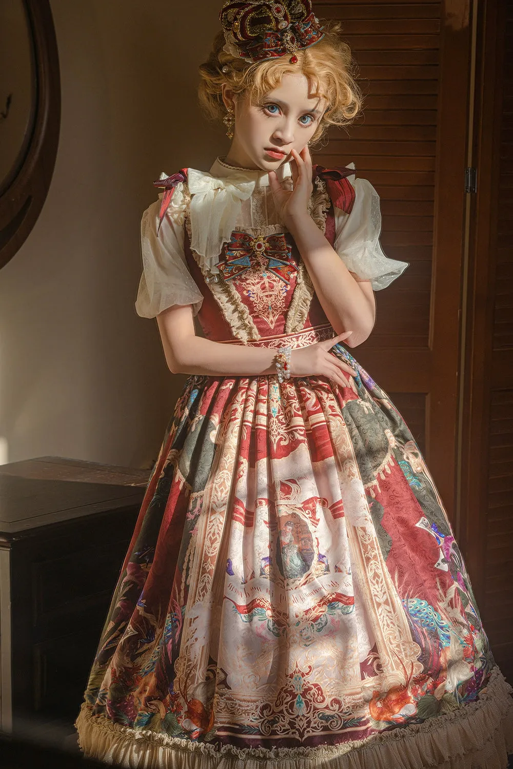 Miss Point~Kaleidoscope~Classical Lolita Shirt Dot Gauze Detachable Puff Sleeve Blouse Customized