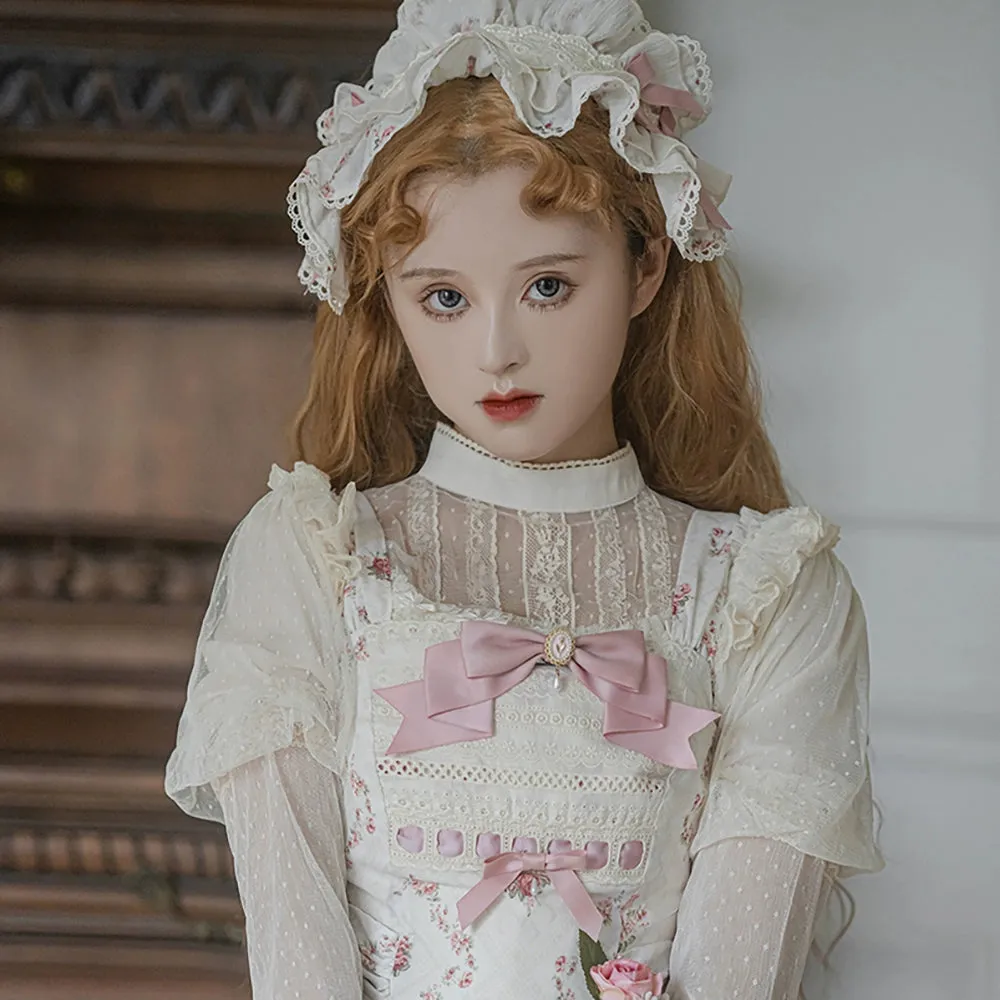 Miss Point~Kaleidoscope~Classical Lolita Shirt Dot Gauze Detachable Puff Sleeve Blouse Customized
