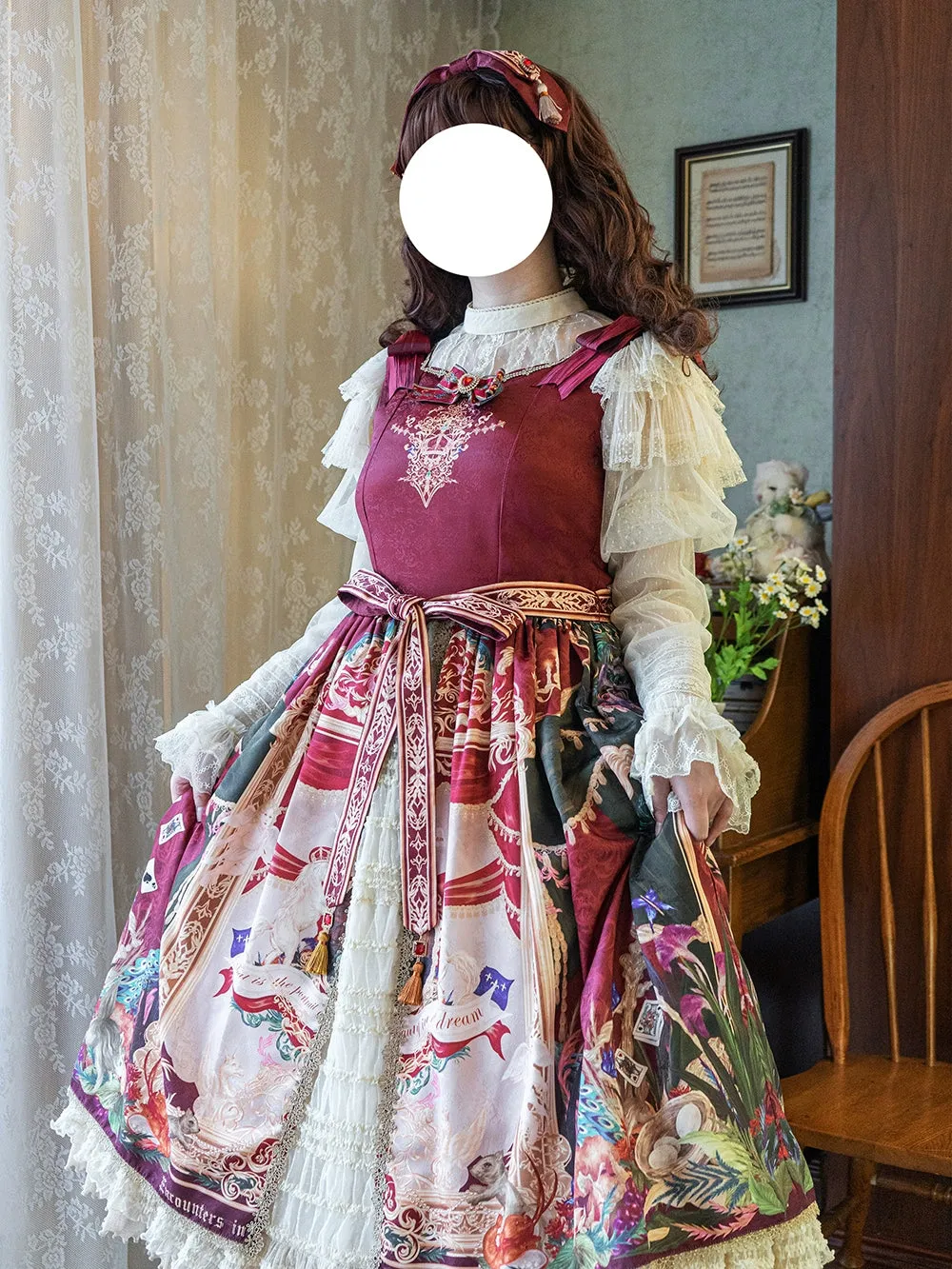 Miss Point~Kaleidoscope~Classical Lolita Shirt Dot Gauze Detachable Puff Sleeve Blouse Customized