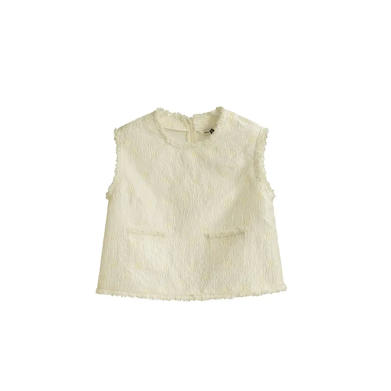 Natural Sleeveless Simple Chic Tops&Flare-Skirt