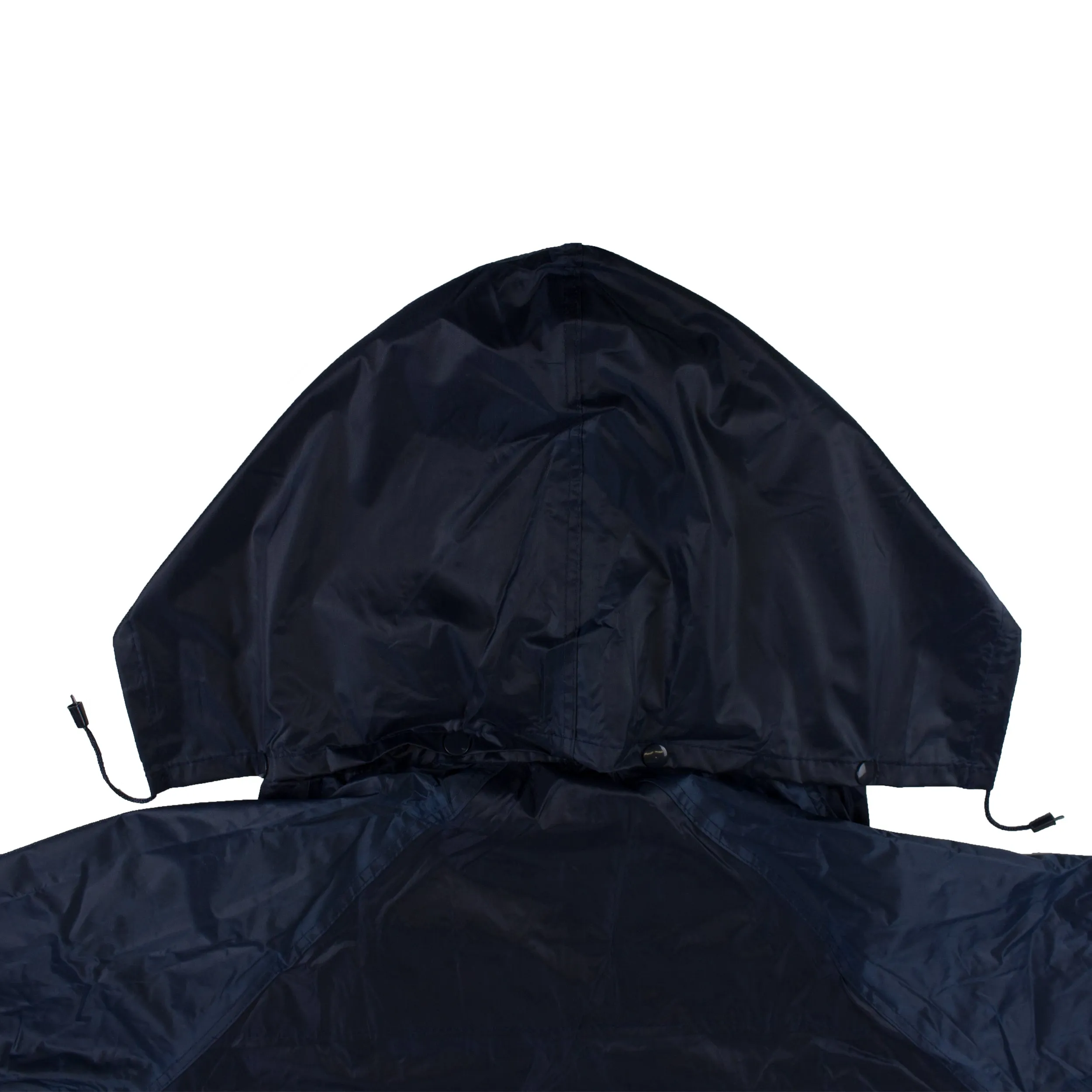 Navy PVC Polyester Trench Rain Long Coat With Hoodie-RC-PP-NVY44