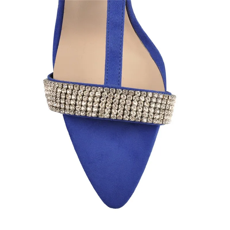 Open Toe T-tied Diamond High Heel Pumps Sandals