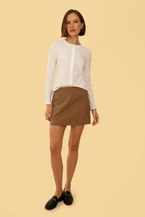Parker Skirt in Tan Stripe