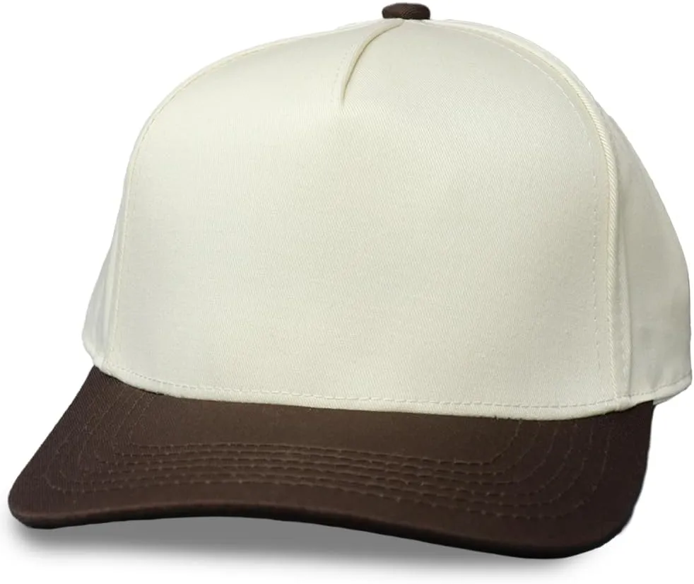 Plain Two-Tone Snapback Hat - Classic Hat for Men & Women - Minimalist Blank Cap Adjustable