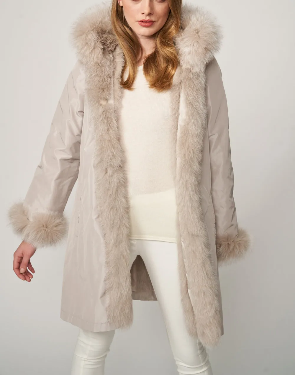 Reversible Techno Travel Coat Beige