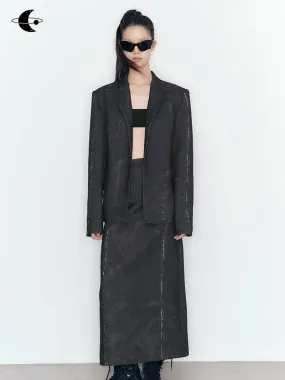 Rose Flower Retro Nichi Chic Jacket＆Long-Skirt