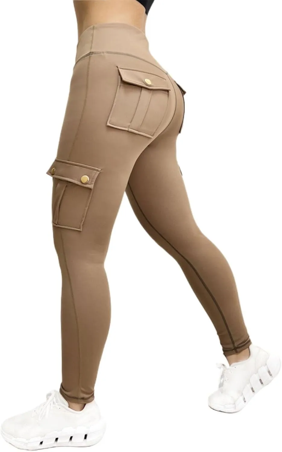 Ruziyoog Womens High-Waisted Leggings with Pockets Stretchy Compression Yoga Pants Workout Athletic Sports Tights