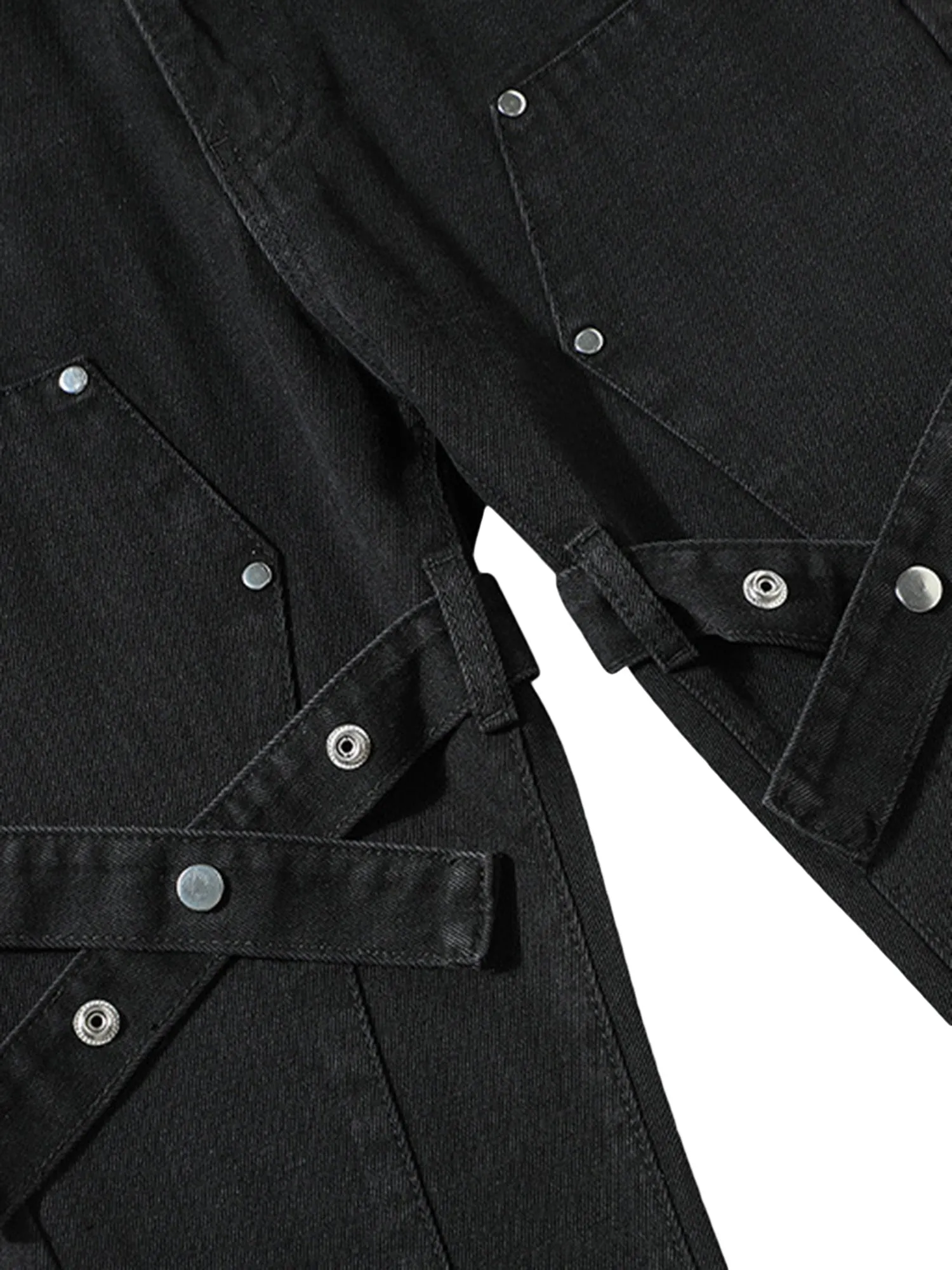 Sneakerhill High Street Strappy Straight Leg Casual Work Jeans - 2018