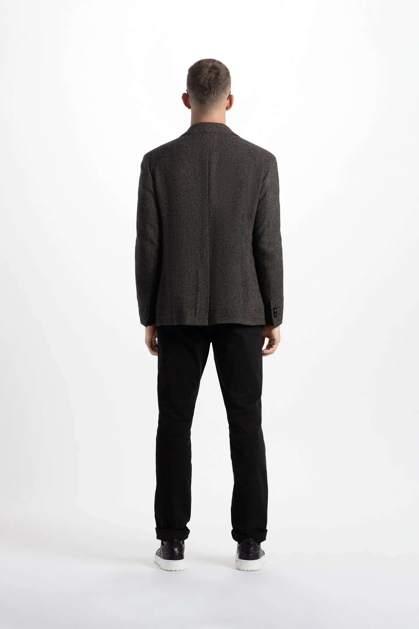 Soft Cloth Blazer in Wool - Camel Black