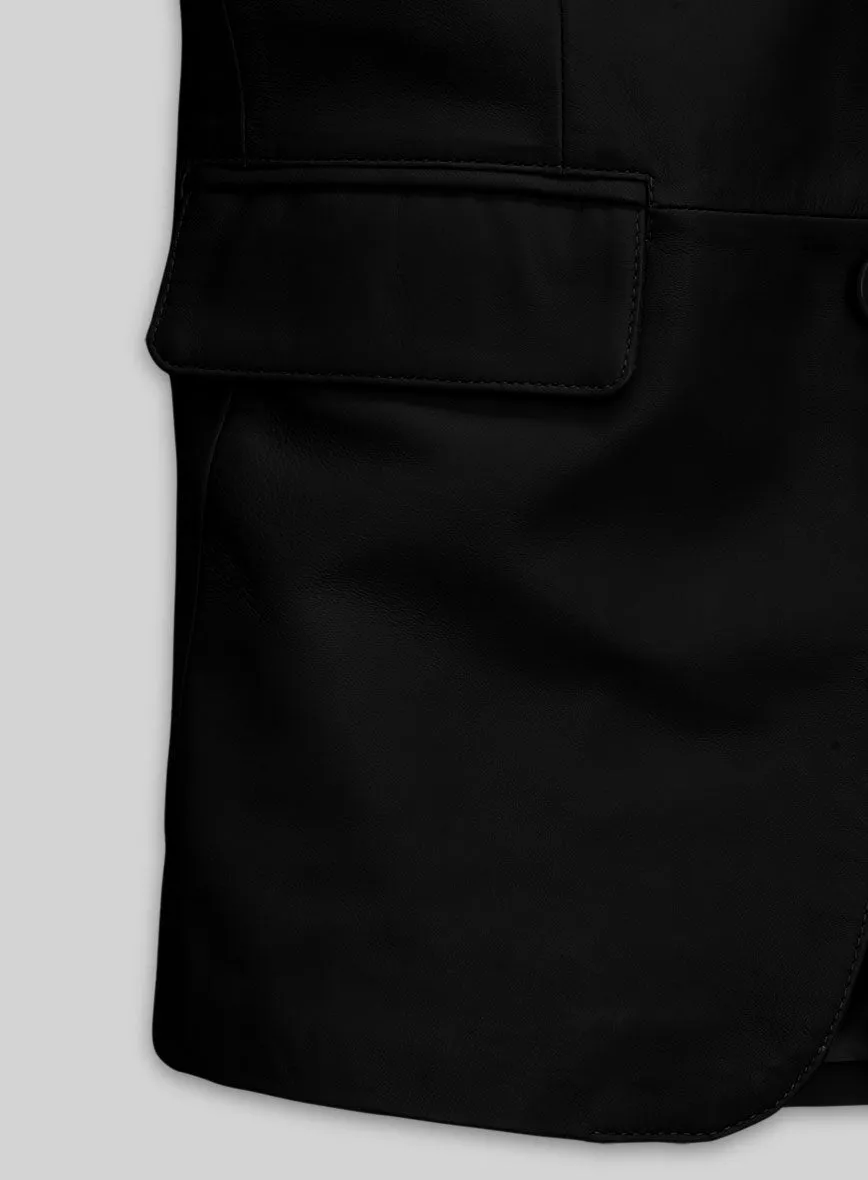 Soft Rich Black Leather Blazer