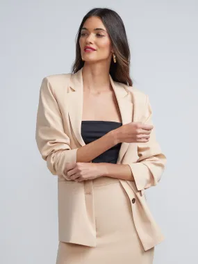 Soft Twill Notch Lapel Two-Button Blazer