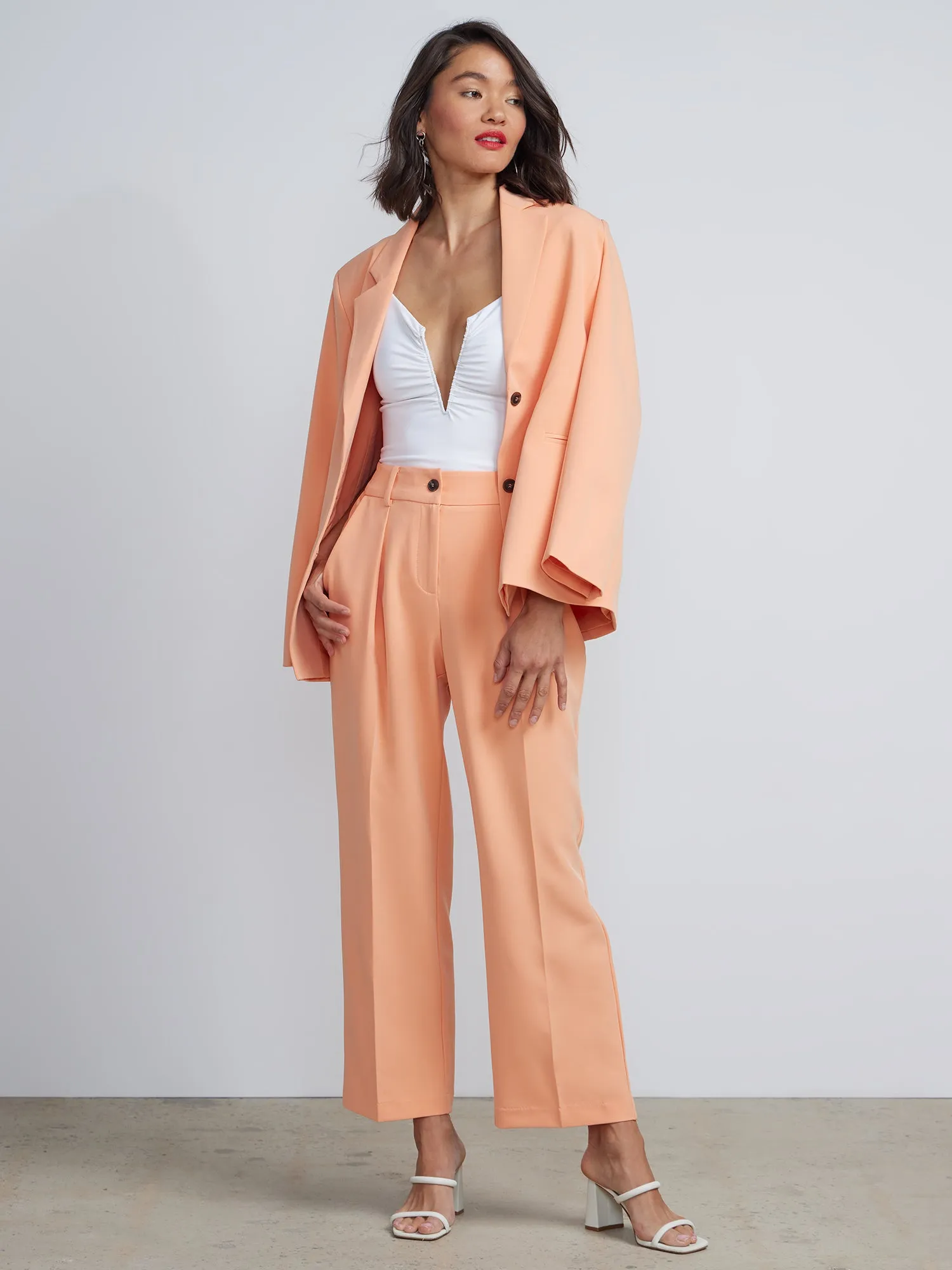 Soft Twill Notch Lapel Two-Button Blazer