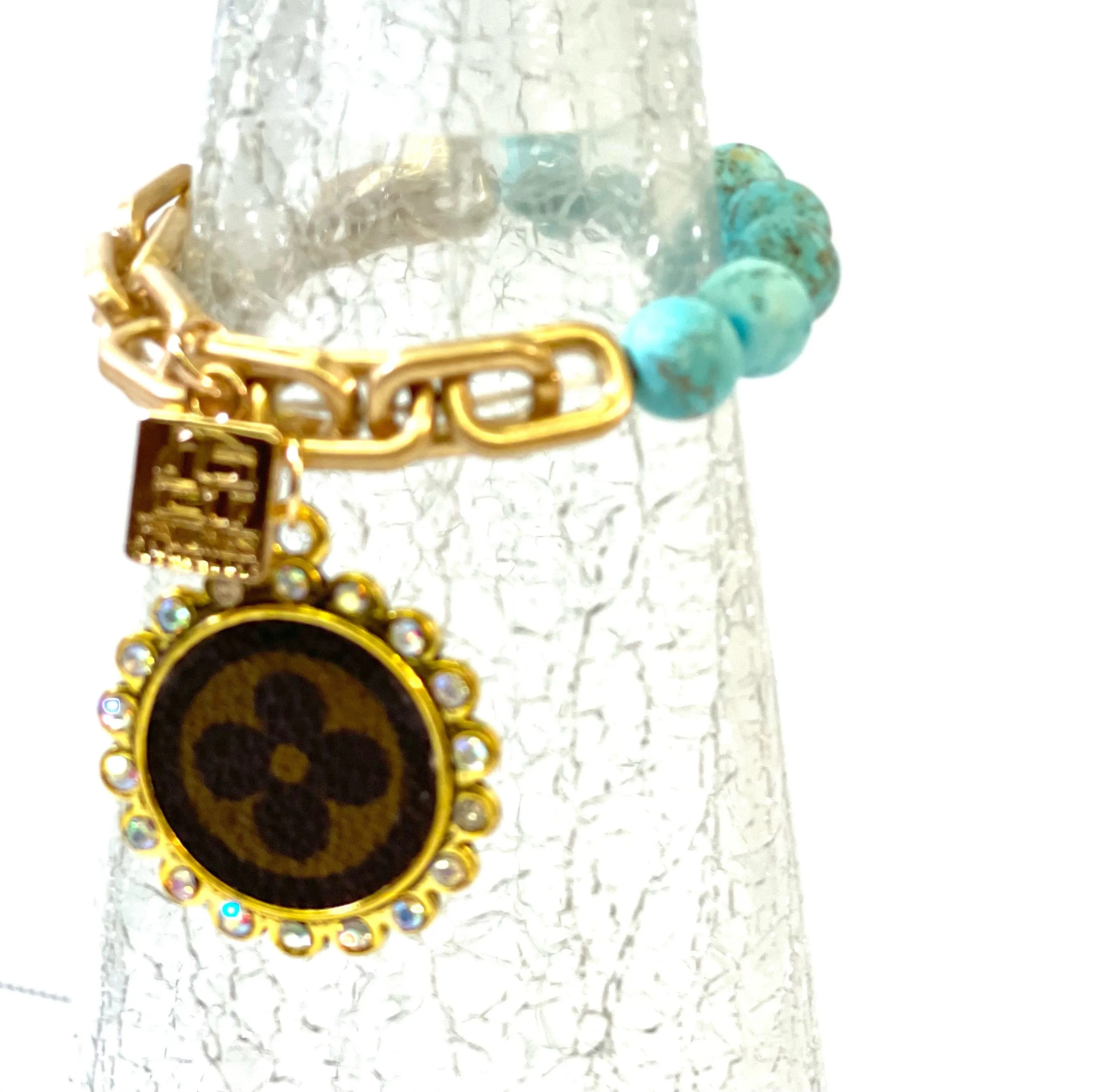 Stone- (agate)Turquoise half chain bracelet