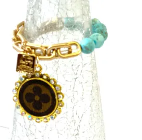 Stone- (agate)Turquoise half chain bracelet