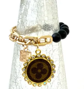 Stone- Black half chain bracelet