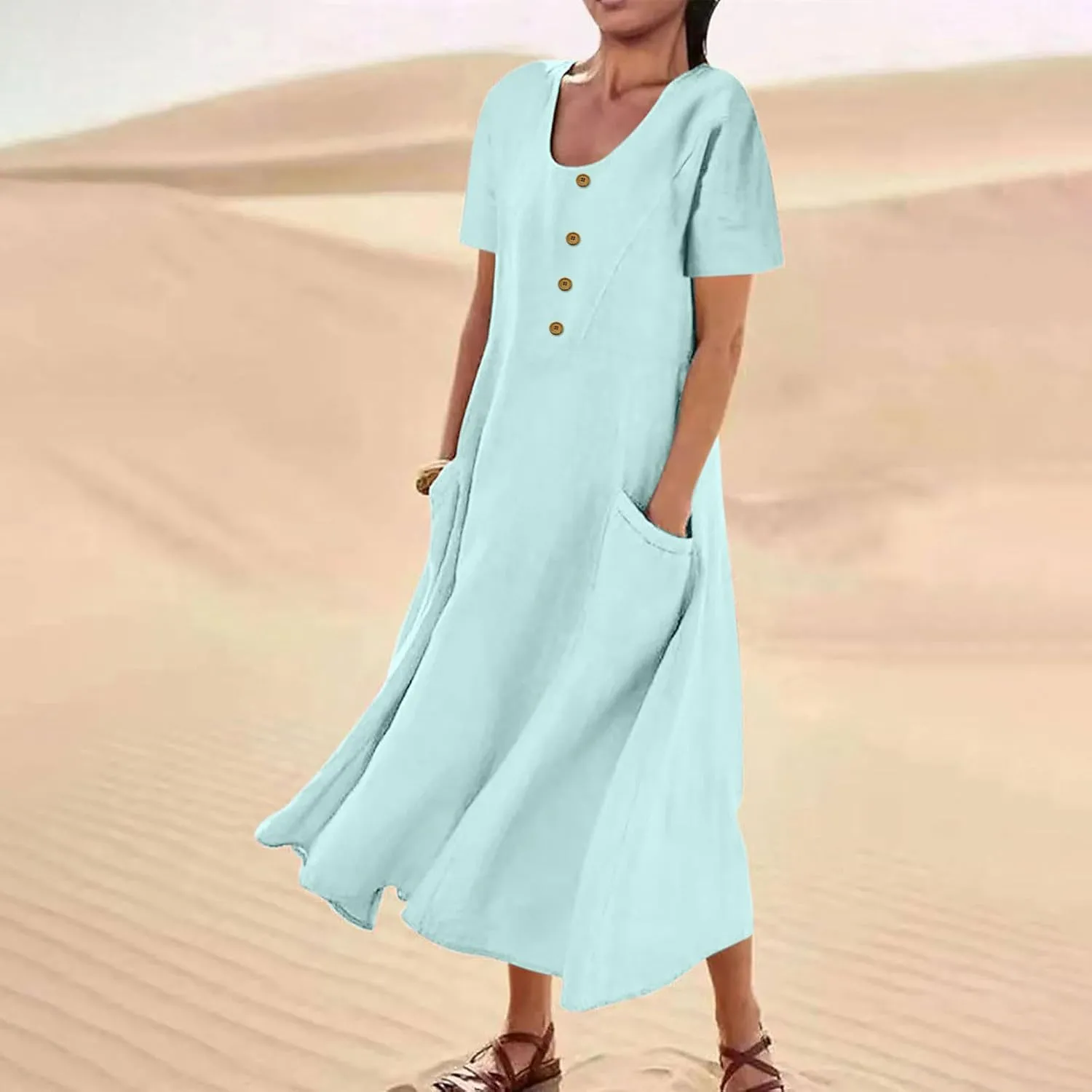 Summer Beach Dress Strapless Long Dresses for Women Long Summer Dress Shift Maxi Dress Flowy Loose Vacation Dress