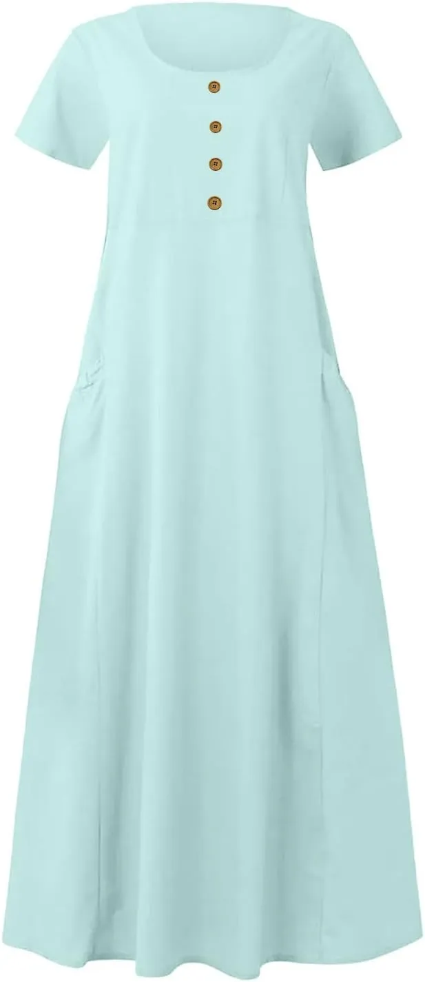 Summer Beach Dress Strapless Long Dresses for Women Long Summer Dress Shift Maxi Dress Flowy Loose Vacation Dress