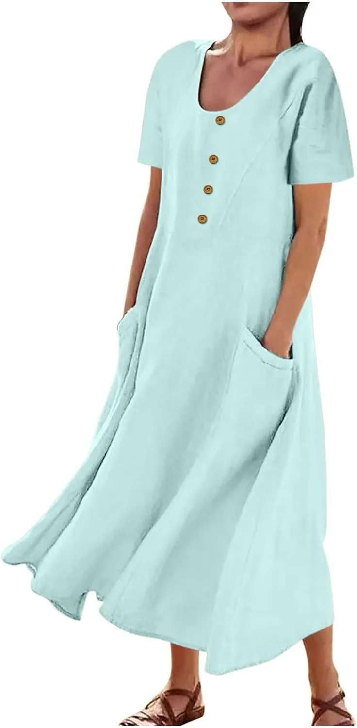 Summer Beach Dress Strapless Long Dresses for Women Long Summer Dress Shift Maxi Dress Flowy Loose Vacation Dress