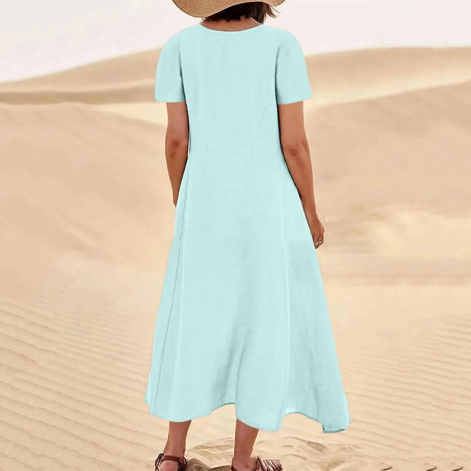 Summer Beach Dress Strapless Long Dresses for Women Long Summer Dress Shift Maxi Dress Flowy Loose Vacation Dress