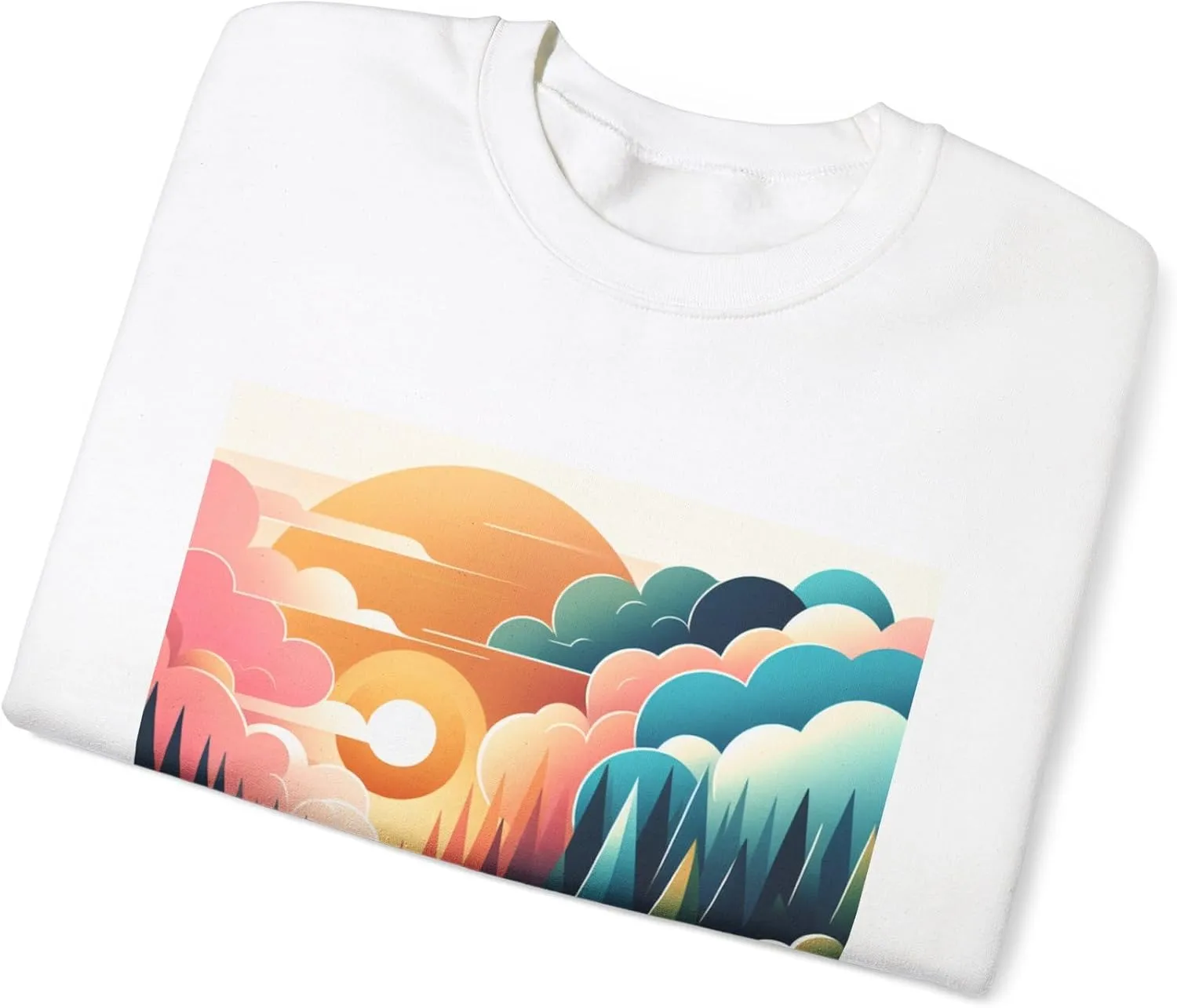 Sweatshirt Minimalist eye catching colorful nature-themed Heavy Blend Crewneck Sweatshirt