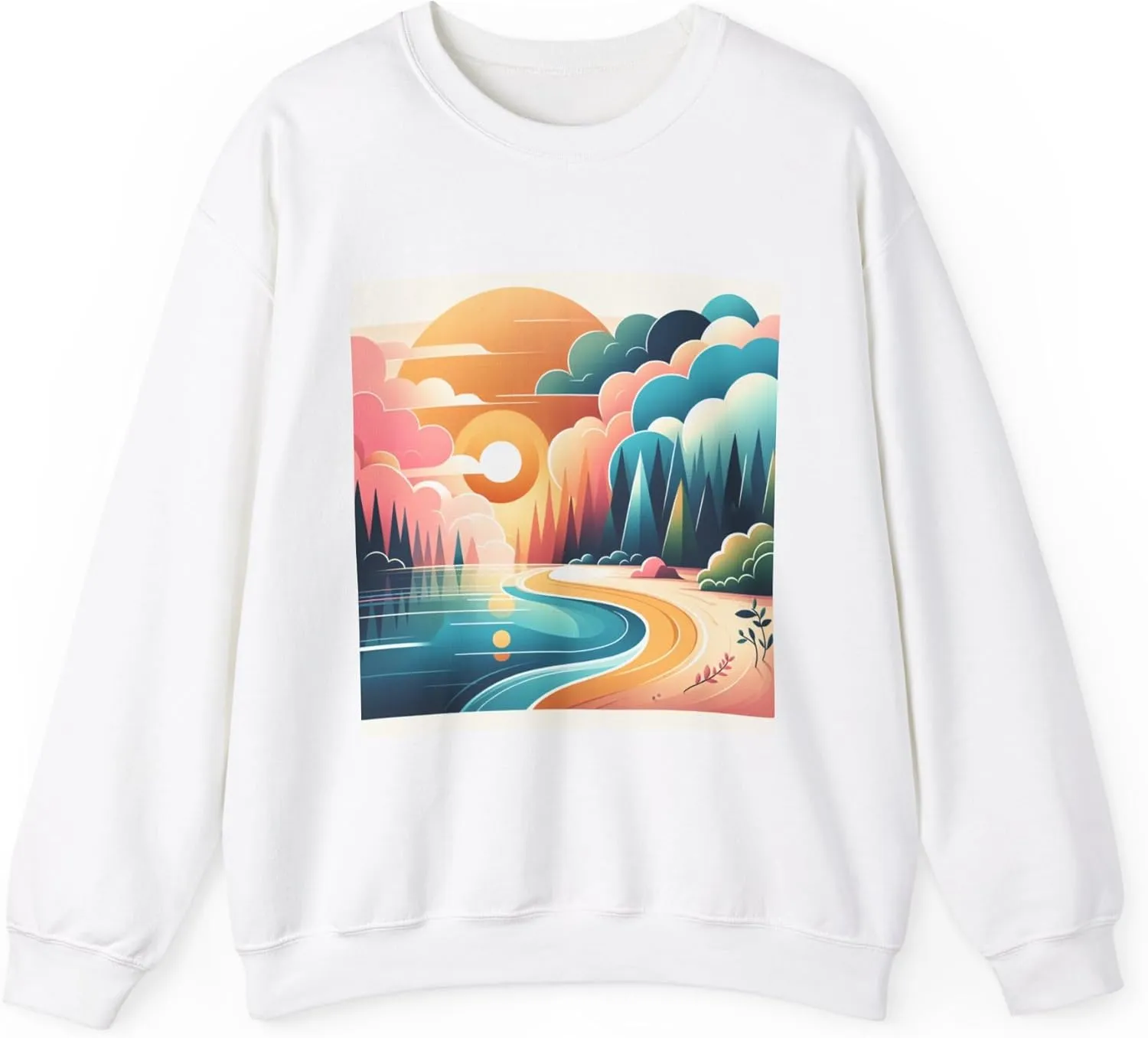Sweatshirt Minimalist eye catching colorful nature-themed Heavy Blend Crewneck Sweatshirt