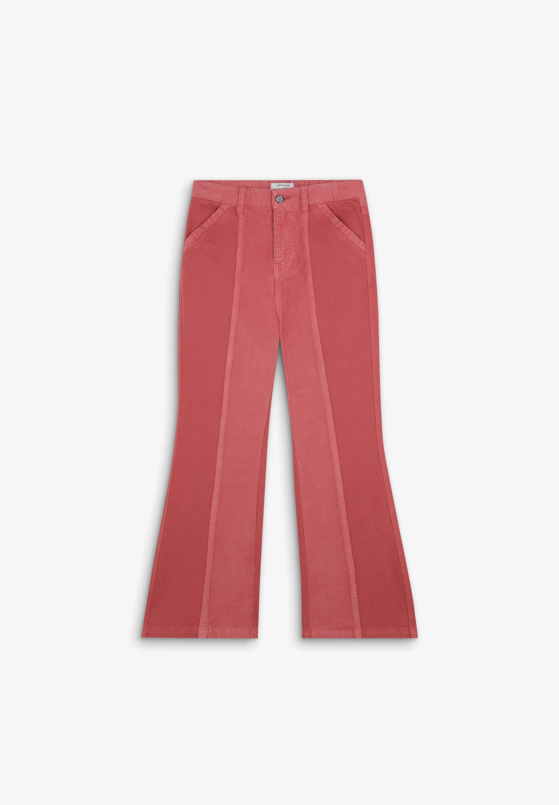 TWO-TONE FLARED TROUSERS