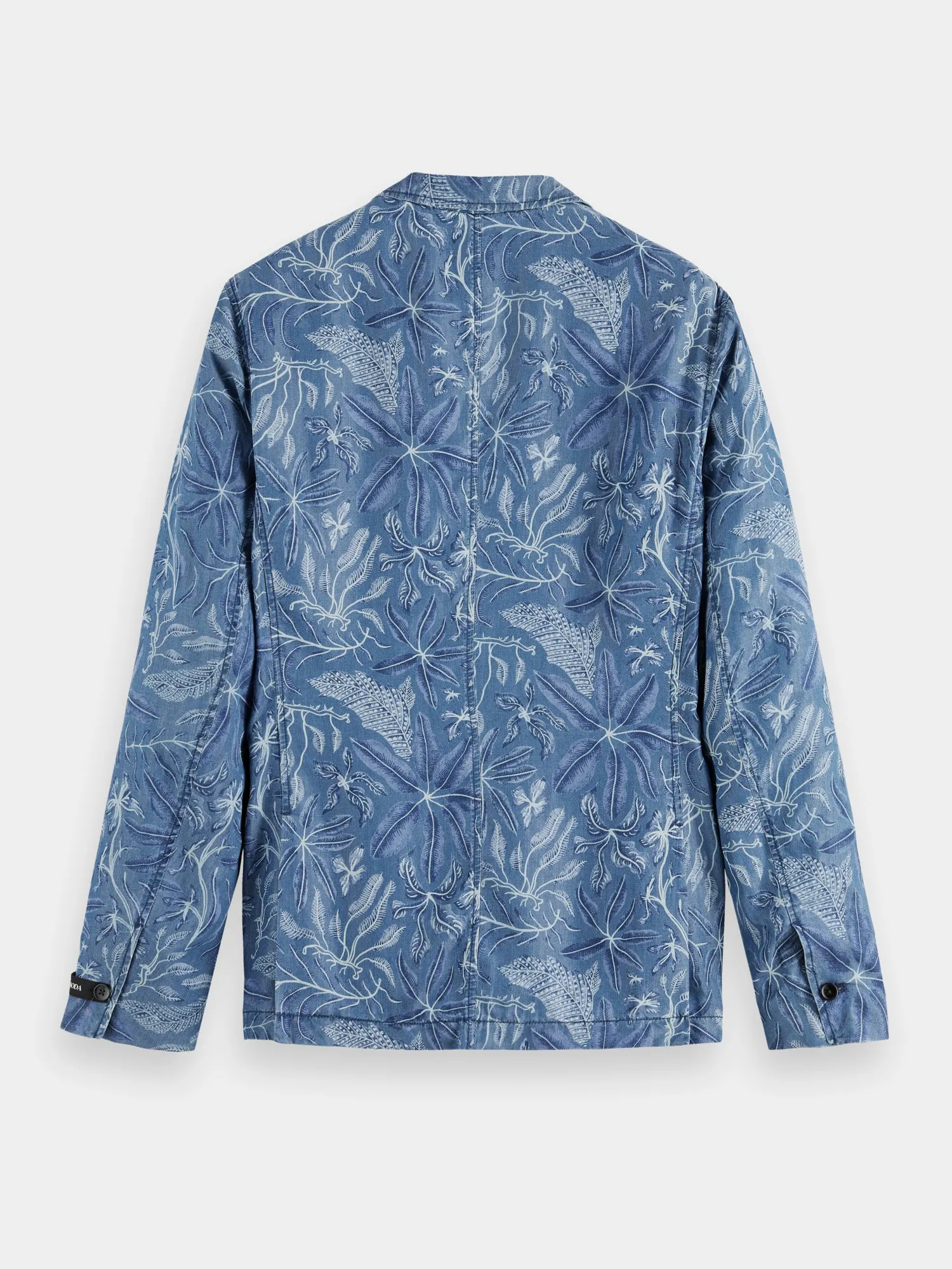 Unconstructed allover printed tencel blazer