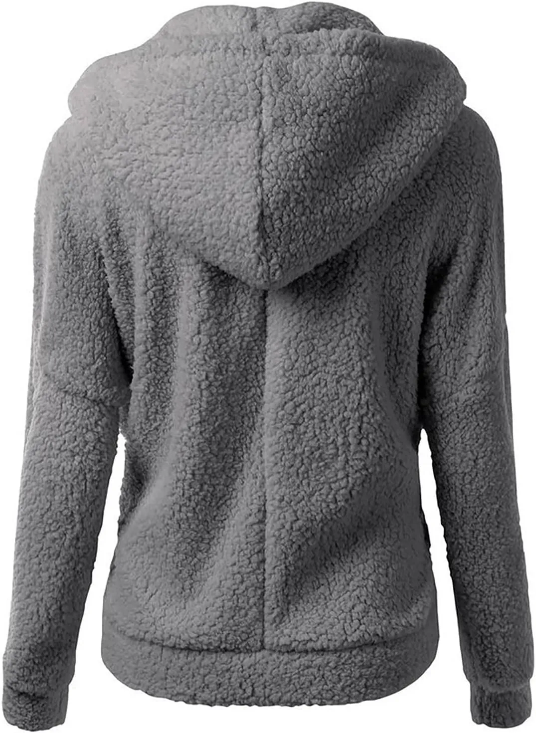 Winter Clothes for Women 2023 Fuzzy Fleece Long Sleeve Zip Up Solid Sherpa Coat Hooded Jacket Wool Warm Outerwear with Pocket