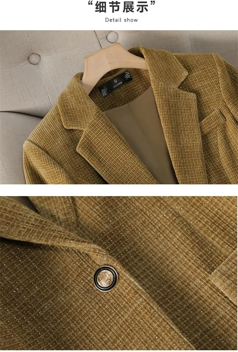 Women Elegant Single Breasted Long Sleeve Blazer Solid Colar Chic Office Soft Jacket